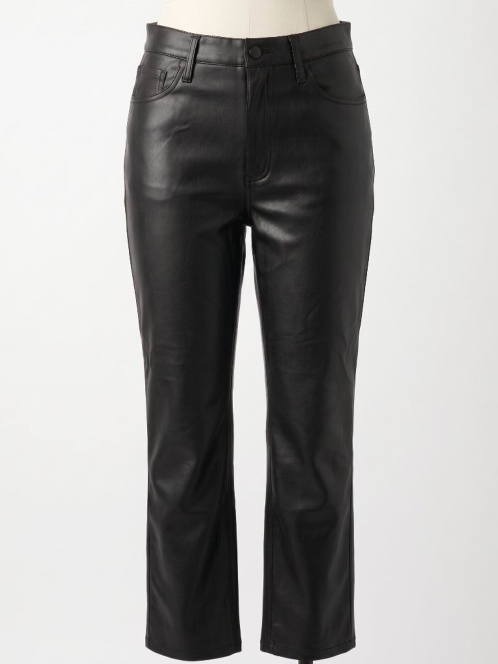 PISTOLA Black Vegan Faux Leather Straight Leg High Rise Pants Size 30